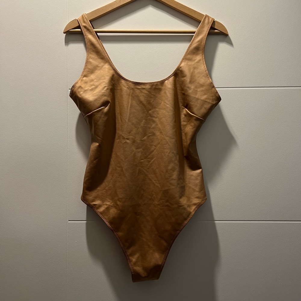 SKIMS by Kim Kardashian Faux Leather Wet Jersey Bodysuit NWT 24.25.26.27